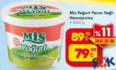MİS YARIM YAĞLI HOMOJENİZE YOĞURT 2500 G